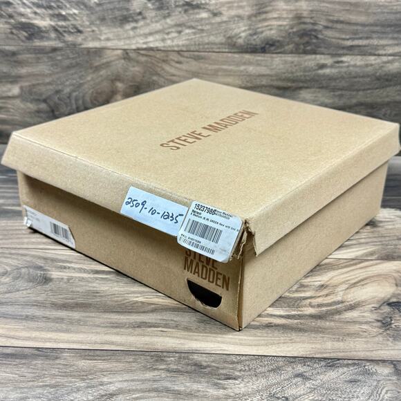 NIB Steve Madden Matriarch Leather Mixed Media Ankle Combat Boots Olive Multi 8M - Picture 10 of 10